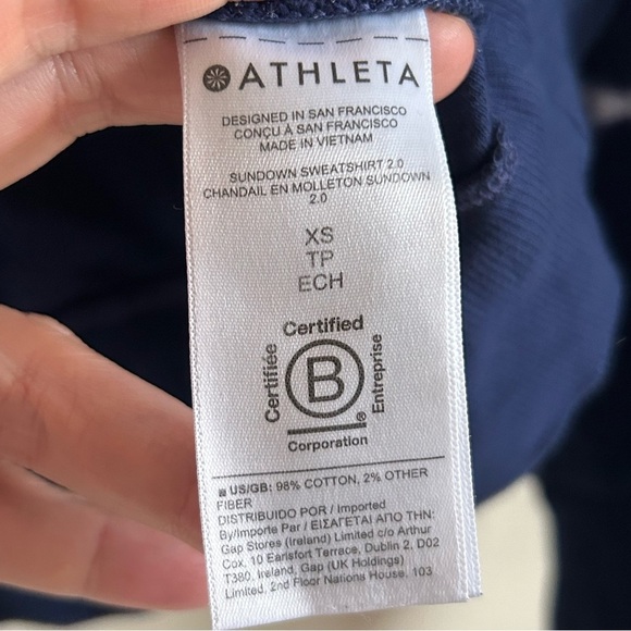 Athleta Sundown Sweatshirt Navy Blue Tie Dye Size XS - Picture 5 of 7